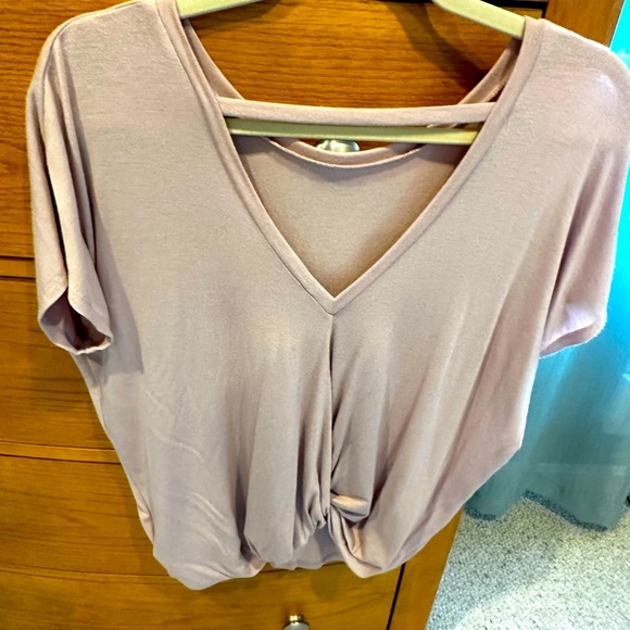 Express One Eleven line women’s tee, XS dusty lilac cotton knit top, worn once - Picture 4 of 5